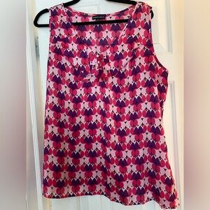 Fashion Bug Pink and Purple Geometric Blouse